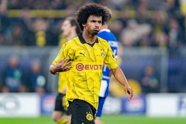 Karim Adeyemi Borussia Dortmund, 27 Borussia Dortmund vs Atletico Madrid, Football, UEFA Champions League, Quarterfinal Quarterfinal, 16 04 2024 DFL REGULATIONS PROHIBIT ANY OUSE OF PHOTOGRAPHS AS IMAGE SEQUENCES AND OR QUASI VIDEO Borussia Dortmund vs Atletico Madrid, Football, UEFA Champions League, Quarterfinal Quarterfinal, 16 04 2024 Dortmund Copyright: xEibner-Pressefoto BahhoxKarax EP_BVB