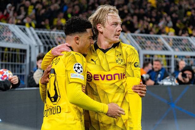 Goal for 1 0 by Julian Brandt Borussia Dortmund, 19 Borussia Dortmund vs Atletico Madrid, Football, UEFA Champions League, Quarter-final quarter-final, 16 04 2024 DFL REGULATIONS PROHIBIT ANY OUSE OF PHOTOGRAPHS AS IMAGE SEQUENCES AND OR QUASI VIDEO Borussia Dortmund vs Atletico Madrid, Football, UEFA Champions League, Quarter-final quarter-final, 16 04 2024 Dortmund Copyright: xEibner-Pressefoto BahhoxKarax EP_BVB