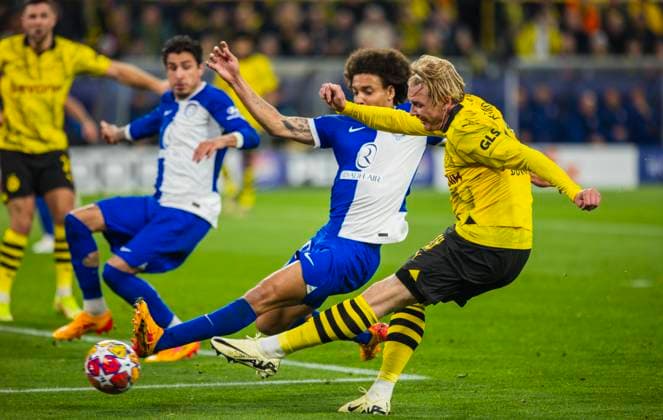 Dortmund Germany 16th Apr 2024 Julian Brandt BVB scores the Goal for 1 0 Borussia Dortmund Atletico Madrid 16 04 2024