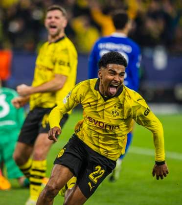 Dortmund Germany 16th Apr 2024 Goal celebration Ian Maatsen BVB Borussia Dortmund Atletico Madrid 16 04 2024