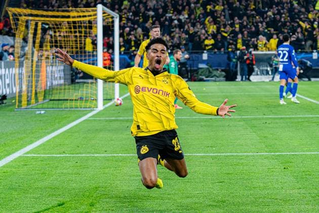 Goal to 2 0 by Ian Ethan Maatsen Borussia Dortmund, 22 Borussia Dortmund vs Atletico Madrid, Football, UEFA Champions League, Quarter-final quarter-final, 16 04 2024 DFL REGULATIONS PROHIBIT ANY OUSE OF PHOTOGRAPHS AS IMAGE SEQUENCES AND OR QUASI VIDEO Borussia Dortmund vs Atletico Madrid, Football, UEFA Champions League, Quarter-final quarter-final, 16 04 2024 Dortmund Copyright: xEibner-Pressefoto BahhoxKarax EP_BVB