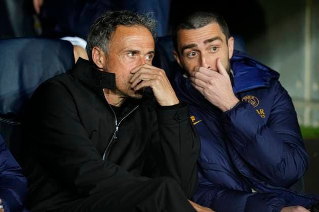 FC Barcelona, Barca v Paris Saint-Germain: Quarter-final Second Leg - UEFA Champions League 2023 24 Luis Enrique head coach of PSG sitting on the bench prior the UEFA Champions League quarter-final second leg match between FC Barcelona and Paris Saint-Germain at Estadi Olimpic Lluis Companys on April 16, 2024 in Barcelona, Spain. Barcelona Spain  Copyright: xJosexBretonx originalFilename:breton-fcbarcel240416_npkIU.jpg