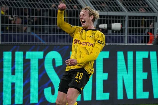 Football, UEFA Champions League season 2023 2024, quarter-final, quarter-final, Borussia Dortmund Atleico Madrid Allianzarena Munich Koke Atletico Madrid, cheers action, single image