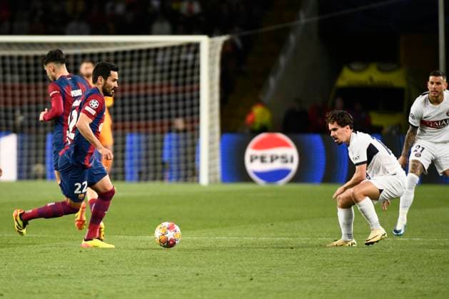 Ilkay GUNDOGAN (FCB) quart de final retour de la Ligue des Champions opposant le FC Barcelona, Barca au Paris Saint Germain le 16 avril 2024 au Estadi Olimpic Lluis Companys a Barcelone, Espagne. FOOTBALL : FC Barcelone vs Paris Saint Germain - Ligue des Champions - 16 04 2024 ValentinaClaret Panoramic 