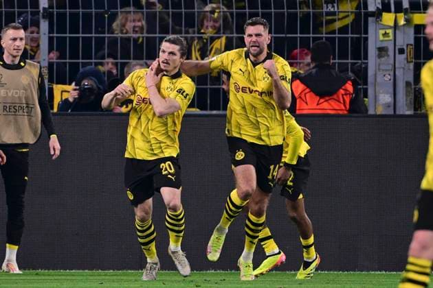 Goal celebration for 3 2 by Niclas Fuellkrug 14 Borussia Dortmund , Borussia Dortmund vs Atletico Madrid, Football, Champions League, Round of 16, 16 04 2024 Dortmund Nordrhein Westfalen Germany Copyright: xkolbert-press MarcxNiemeyerx