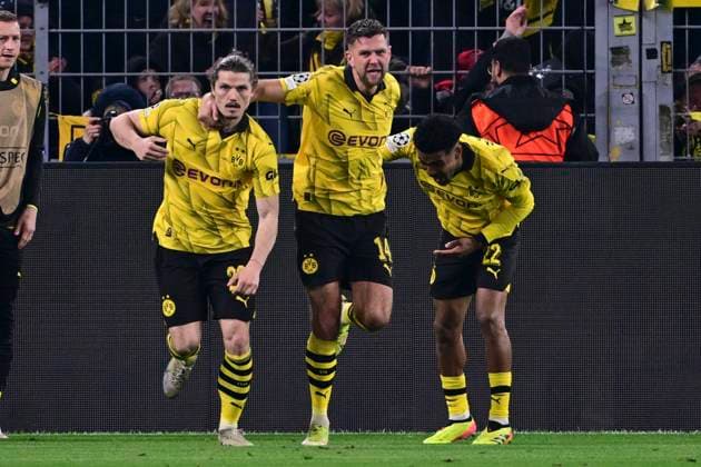 Goal celebration for 3 2 by Niclas Fuellkrug 14 Borussia Dortmund , Borussia Dortmund vs Atletico Madrid, Football, Champions League, Round of 16, 16 04 2024 Dortmund Nordrhein Westfalen Germany Copyright: xkolbert-press MarcxNiemeyerx