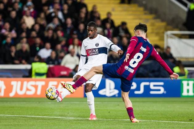 April 16, 2024, Barcelona, Barcelona, Spain: Ousmane Dembele of Paris Saint-Germain FC in action during the UEFA Champions League Quarter-final Second Leg, match played between FC Barcelona, Barca and Paris Saint-Germain Fc at Estadio Olimpico de Montjuic on April 16, 2024 in Barcelona, Spain. Barcelona Spain - ZUMAa181 20240416_zaa_a181_043 Copyright: xJavierxBorregox