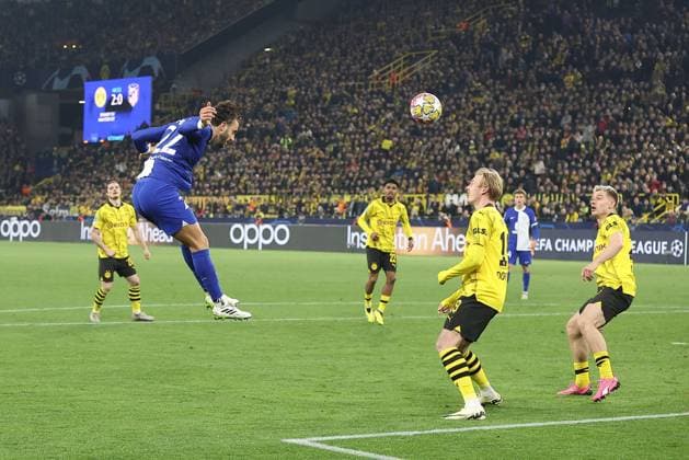 Mario Hermoso of Atletico Madrid heads the ball and in consequences Mats Hummels of Borussia Dortmund scores an own goal Borussia Dortmund v Atletico Madrid, UEFA Champions League, Quarter Final, Second Leg, Football, Signal Iduna Park, Dortmund, Germany - 16 Apr 2024 EDITORIAL USE ONLY No use with unauthorised audio, video, data, fixture lists, club league logos or live services. Online in-match use limited to 120 images, no video emulation. No use in betting, games or single club league player publications.  Copyright: xMichaelxZemanek Shutterstockx 14434932bs
