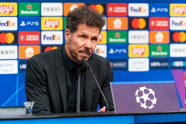 2024-04-16 Borussia Dortmund v Atletico Madrid - Quarter-final Second Leg - UEFA Champions League 2023 24 DORTMUND, GERMANY - APRIL 16: Coach Diego Simeone of Atletico Madrid during a press conference, PK, Pressekonferenz following the Quarter-final Second Leg - UEFA Champions League 2023 24 match between Borussia Dortmund and Atletico Madrid at Signal Iduna Park on April 16, 2024 in Dortmund, Germany. (Photo by Joris Verwijst BSR Agency) Dortmund Germany Content not available for redistribution in The Netherlands directly or indirectly through any third parties. Copyright: xBSRxAgencyx