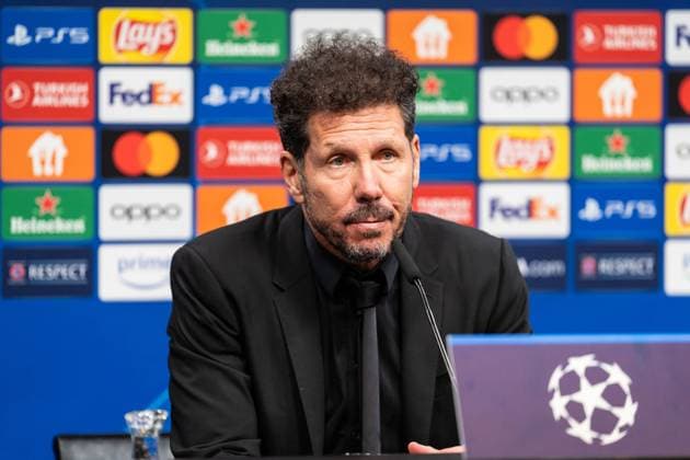 GER, UEFA Champions League, Borussia Dortmund vs AtlÃ tico Madrid Atletico Madrid 16 04 2024, Signal Iduna Park, Dortmund, GER, UEFA Champions League, Borussia Dortmund vs AtlÃ tico Madrid Atletico Madrid In the picture Diego Simeone Head Coach Head Coach, AtlÃ tico Madrid Atletico Madrid Press conference after the match nordphotoxGmbHxx xChristianxSchulze nph000300