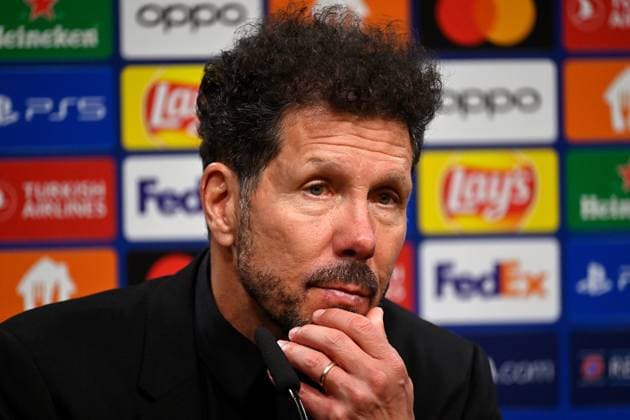 16 04 2024, xjrdrx, Football UEFA Champions League, Borussia Dortmund Atletico Madrid emspor, v l Coach Diego Simeone Atletico Madrid at the post-match press conference DFL DFB REGULATIONS PROHIBIT ANY USE OF PHOTOGRAPHS as IMAGE SEQUENCES and or QUASI VIDEO Dortmund
