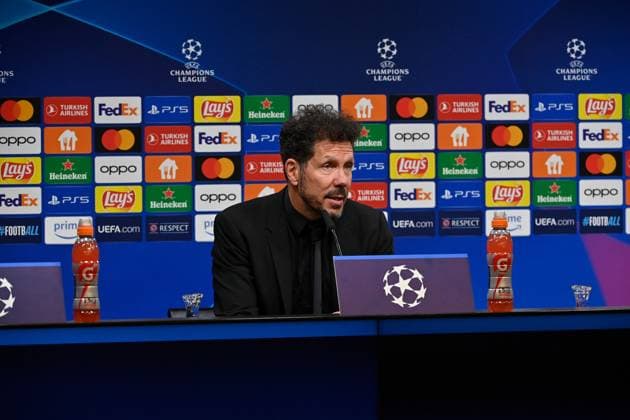16 04 2024, xjrdrx, Football UEFA Champions League, Borussia Dortmund Atletico Madrid emspor, v l Coach Diego Simeone Atletico Madrid at the post-match press conference DFL DFB REGULATIONS PROHIBIT ANY USE OF PHOTOGRAPHS as IMAGE SEQUENCES and or QUASI VIDEO Dortmund