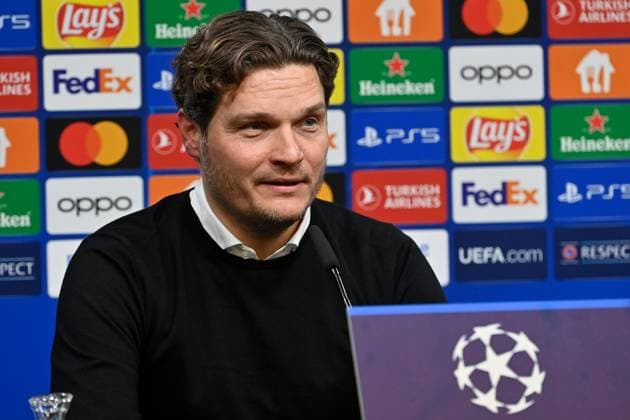 16 04 2024, xjrdrx, Football UEFA Champions League, Borussia Dortmund Atletico Madrid emspor, v l Coach Edin Terzic Borussia Dortmund at the press conference after the match DFL DFB REGULATIONS PROHIBIT ANY USE OF PHOTOGRAPHS as IMAGE SEQUENCES and or QUASI VIDEO Dortmund