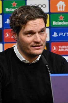16 04 2024, xjrdrx, Football UEFA Champions League, Borussia Dortmund Atletico Madrid emspor, v l Coach Edin Terzic Borussia Dortmund at the press conference after the match DFL DFB REGULATIONS PROHIBIT ANY USE OF PHOTOGRAPHS as IMAGE SEQUENCES and or QUASI VIDEO Dortmund