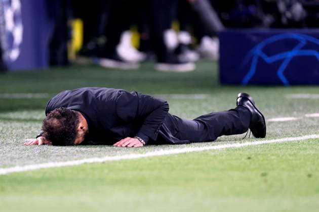 SIMEONE Diego Coach Team Atletico Madrid UEFA Championsleague Season 2023 2024 Match Quarterfinal Second leg BVB Atletico Madrid 4 2 on 16 04 2024 in Dortmund DFL REGULATIONS PROHIBIT ANY USE OF PHOTOGRAPHS as IMAGE SEQUENCES and or QUASI VIDEO Copyright: xLacixPerenyix