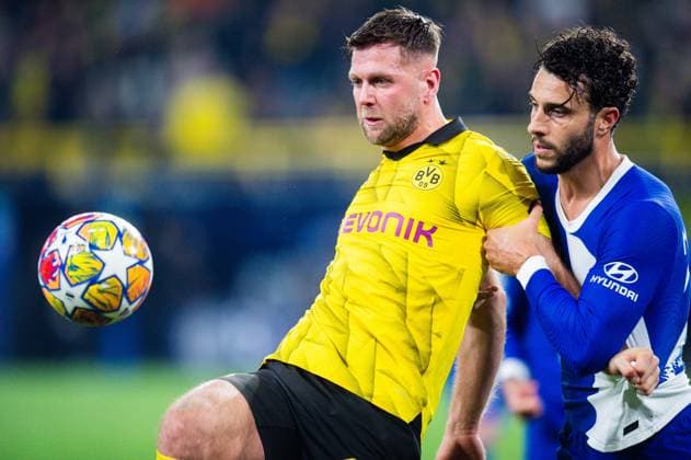 16 04 2024 Football, 2023 2024, UEFA Champions League, Quarter-finals, Borussia Dortmund Atletico Madrid L R Niclas Füllkrug Dortmund , Mario Hermoso Canseco Atletico Madrid