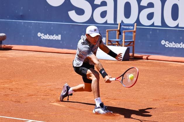 Brandon Nakashima (USA), APRIL16, 2024 - Tennis : Nakashima during singles 2nd round match against Andrey Rublev on the Barcelona Open Banc Sabadell tennis tournament at the Real Club de Tenis de Barcelona in Barcelona, Spain. Noxthirdxpartyxsales  (250403486)
