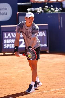 Brandon Nakashima (USA), APRIL16, 2024 - Tennis : Nakashima during singles 2nd round match against Andrey Rublev on the Barcelona Open Banc Sabadell tennis tournament at the Real Club de Tenis de Barcelona in Barcelona, Spain. Noxthirdxpartyxsales (250403596)