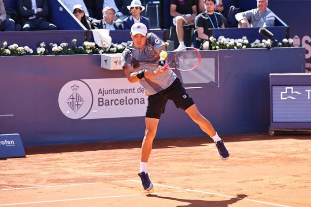 Brandon Nakashima (USA), APRIL16, 2024 - Tennis : Nakashima during singles 2nd round match against Andrey Rublev on the Barcelona Open Banc Sabadell tennis tournament at the Real Club de Tenis de Barcelona in Barcelona, Spain. Noxthirdxpartyxsales  (250403712)