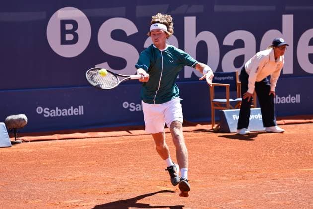 Andrey Rublev (RUS), APRIL16, 2024 - Tennis : Rublev during singles 2nd round match against Brandon Nakashima on the Barcelona Open Banc Sabadell tennis tournament at the Real Club de Tenis de Barcelona in Barcelona, Spain. Noxthirdxpartyxsales  (250404013)