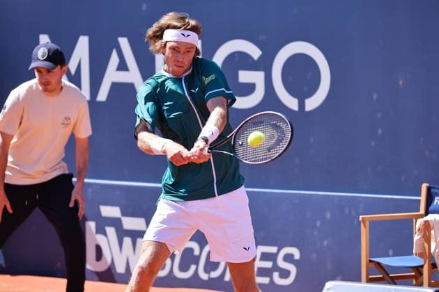 Andrey Rublev (RUS), APRIL16, 2024 - Tennis : Rublev during singles 2nd round match against Brandon Nakashima on the Barcelona Open Banc Sabadell tennis tournament at the Real Club de Tenis de Barcelona in Barcelona, Spain. Noxthirdxpartyxsales  (250404325)