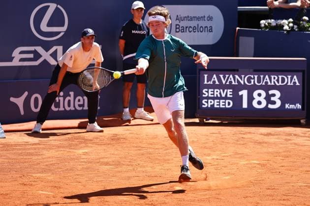 Andrey Rublev (RUS), APRIL16, 2024 - Tennis : Rublev during singles 2nd round match against Brandon Nakashima on the Barcelona Open Banc Sabadell tennis tournament at the Real Club de Tenis de Barcelona in Barcelona, Spain. Noxthirdxpartyxsales  (250404664)