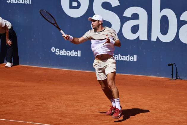 Dusan Lajovic (SRB), APRIL16, 2024 - Tennis Dusan Lajovic during singles 1st round match against Diego Schwartzman on the Barcelona Open Banc Sabadell tennis tournament at the Real Club de Tenis de Barcelona in Barcelona, Spain. Noxthirdxpartyxsales (250404939)