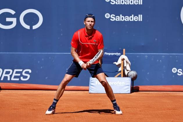 Hugo Grenier (FRA), APRIL16, 2024 - Tennis : Hugo Grenier during singles 1st round match against Roberto Carballes Baena on the Barcelona Open Banc Sabadell tennis tournament at the Real Club de Tenis de Barcelona in Barcelona, Spain. Noxthirdxpartyxsales  (250409037)