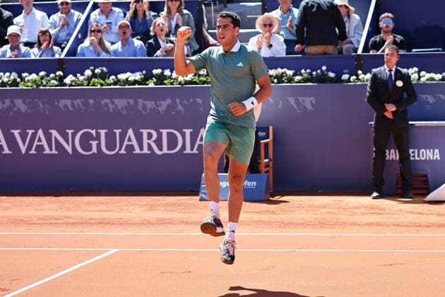 Jaume Munar (ESP), APRIL16, 2024 - Tennis : Jaume Munar celebrate after winning singles 1st round match against Yoshihito Nishioka on the Barcelona Open Banc Sabadell tennis tournament at the Real Club de Tenis de Barcelona in Barcelona, Spain. Noxthirdxpartyxsales  (250410394)