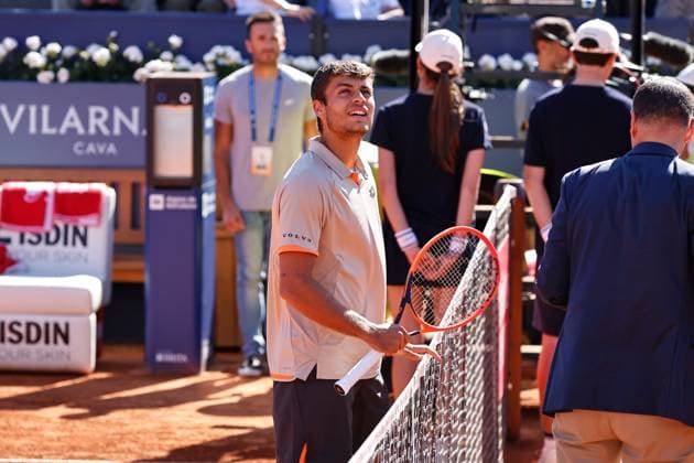 Flavio Cobolli (ITA), APRIL16, 2024 - Tennis : Flavio Cobolli during singles 1st round match against Rafael Nadal on the Barcelona Open Banc Sabadell tennis tournament at the Real Club de Tenis de Barcelona in Barcelona, Spain. Noxthirdxpartyxsales  (250419378)