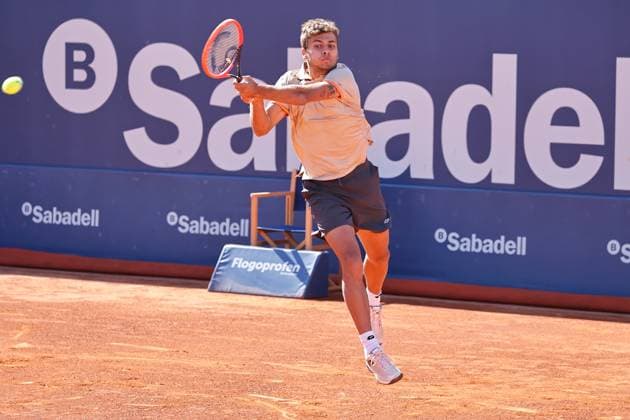 Flavio Cobolli (ITA), APRIL16, 2024 - Tennis : Flavio Cobolli during singles 1st round match against Rafael Nadal on the Barcelona Open Banc Sabadell tennis tournament at the Real Club de Tenis de Barcelona in Barcelona, Spain. Noxthirdxpartyxsales  (250419422)