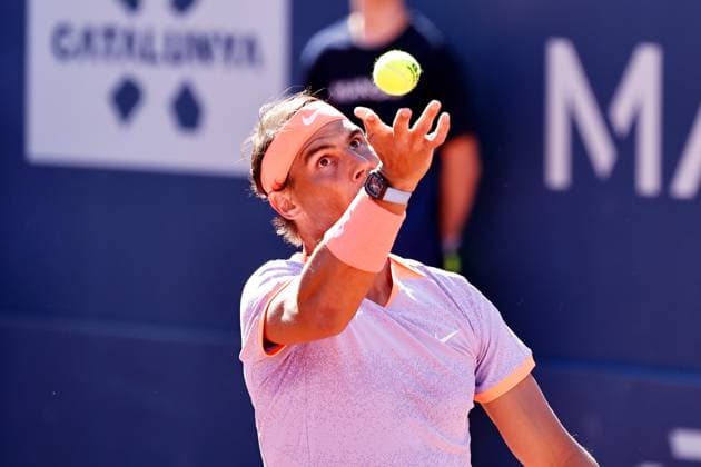 Rafael Nadal (ESP), APRIL16, 2024 - Tennis : Rafael Nadal during singles 1st round match against Flavio Cobolli on the Barcelona Open Banc Sabadell tennis tournament at the Real Club de Tenis de Barcelona in Barcelona, Spain. Noxthirdxpartyxsales  (250419619)