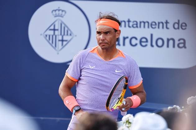 Rafael Nadal (ESP), APRIL16, 2024 - Tennis : Rafael Nadal during singles 1st round match against Flavio Cobolli on the Barcelona Open Banc Sabadell tennis tournament at the Real Club de Tenis de Barcelona in Barcelona, Spain. Noxthirdxpartyxsales  (250420017)