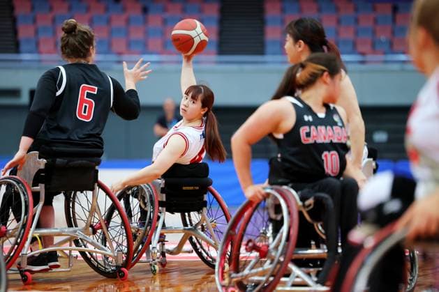 Sport Bilder des Tages Amane Yanagimoto (JPN), APRIL 17, 2024 - Wheelchair Basketball : 2024 IWBF Women s Repechage Tournament for Paris 2024 Paralympic Games, Preliminary round match between Japan and Canada at Asue Arena Osaka in Osaka, Japan. Noxthirdxpartyxsales  (250420282)