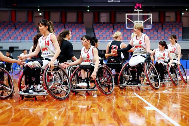 Japan team group, Mannschaftsbild, Totale (JPN), APRIL 17, 2024 - Wheelchair Basketball : 2024 IWBF Women s Repechage Tournament for Paris 2024 Paralympic Games, Preliminary round match between Japan and Canada at Asue Arena Osaka in Osaka, Japan. Noxthirdxpartyxsales  (250420290)
