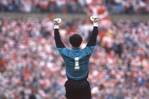 Torwart ZUBIZARRETA (Andoni Zubizarreta Urreta, ESP) jubelt, Jubel, jubeln, Freude, cheers, Daenemark (DEN) - Spanien (ESP) 2:3, Fussball EM EURO 1988 in Deutschland, 15.06.1988 im Niedersachsenstadion Hannover, Â *** Goalkeeper ZUBIZARRETA Andoni Zubizarreta Urreta, ESP cheers, jubilation, joy, cheers, Denmark DEN Spain ESP 2 3, Soccer EM EURO 1988 in Germany, 15 06 1988 in the Niedersachsenstadion Hannover, Â