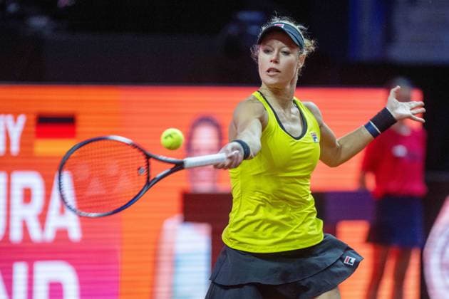 Laura Siegemund GER xettx,Germany, Stuttgart, 17 04 2024, Tennis, Porsche Tennis Grand Prix, Day 5, 2024, Round 1, M Kostyuk L Siegemund, Porsche Arena Photo A2 Bildagentur Peter Hartenfelser