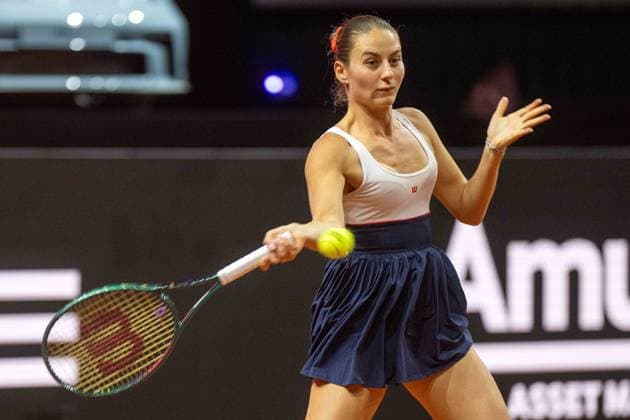 Marta Kostyuk UKR xettx,Germany, Stuttgart, 17 04 2024, Tennis, Porsche Tennis Grand Prix, Day 5, 2024, Round 1, M Kostyuk L Siegemund, Porsche Arena Photo A2 Bildagentur Peter Hartenfelser