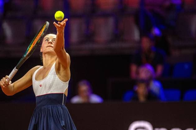 Marta Kostyuk UKR xettx,Germany, Stuttgart, 17 04 2024, Tennis, Porsche Tennis Grand Prix, Day 5, 2024, Round 1, M Kostyuk L Siegemund, Porsche Arena Photo A2 Bildagentur Peter Hartenfelser