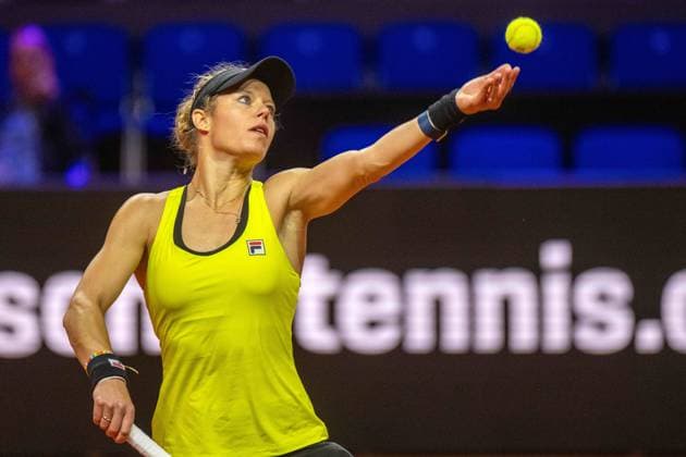Laura Siegemund GER xettx,Germany, Stuttgart, 17 04 2024, Tennis, Porsche Tennis Grand Prix, Day 5, 2024, Round 1, M Kostyuk L Siegemund, Porsche Arena Photo A2 Bildagentur Peter Hartenfelser