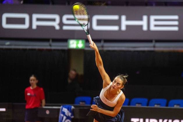 Marta Kostyuk UKR xettx,Germany, Stuttgart, 17 04 2024, Tennis, Porsche Tennis Grand Prix, Day 5, 2024, Round 1, M Kostyuk L Siegemund, Porsche Arena Photo A2 Bildagentur Peter Hartenfelser