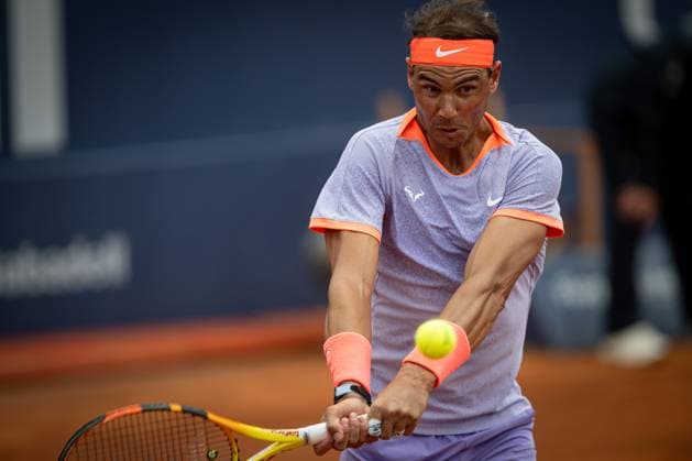 Rafael Nada Spain plays a backhand during a second round ATP 500 Barcelona Open Banc Sabadell 2024 match at Real Club de Tenis de Barcelona, in Barcelona, Spain on April 17, 2024 Photo Felipe Mondino Copyright: x@FELIPExMONDINOx