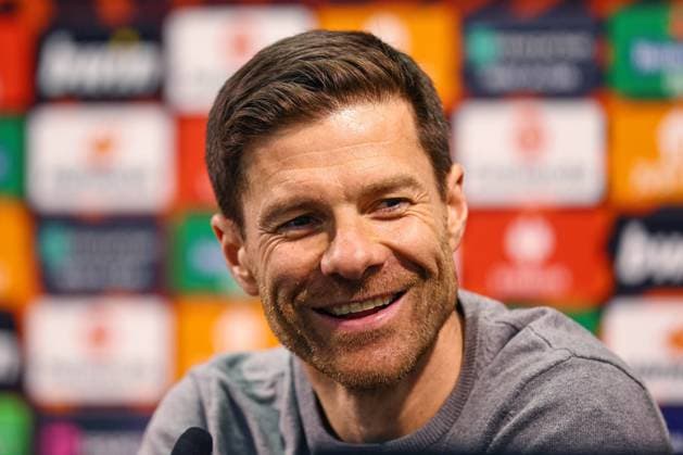 Sport Themen der Woche KW16 Sport Bilder des Tages Leverkusen press conference, PK, Pressekonferenz 17 April 2024, London - EUROPA League - Bayer 04 Leverkusen Press Conference - Leverkusen head coach Xabi Alonso - Photo: Charlotte Wilson Offside. London UK *** Leverkusen Pressekonferenz 17. April 2024, London EUROPA League Bayer 04 Leverkusen Pressekonferenz Leverkusen Cheftrainer Xabi Alonso Foto Charlotte Wilson Abseits London UK  Copyright: xCharlottexWilsonx xOffsidexOffside