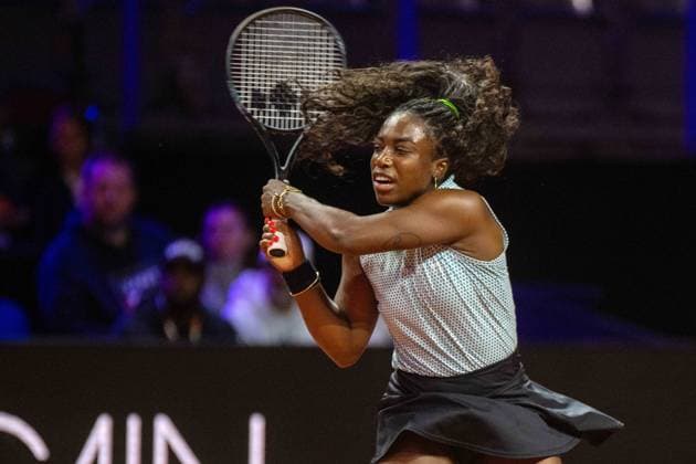 Sachia Vickery USA xettx,Germany, Stuttgart, 17 04 2024, Tennis, Porsche Tennis Grand Prix, Day 5, 2024, Round 2, S Vickery C Gauff, Porsche Arena Photo A2 Bildagentur Peter Hartenfelser