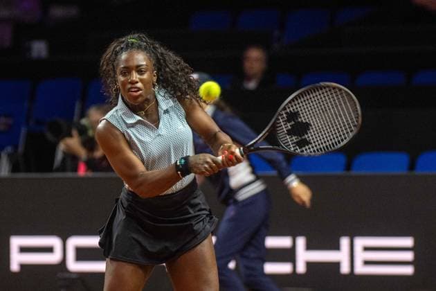 Sachia Vickery USA xettx,Germany, Stuttgart, 17 04 2024, Tennis, Porsche Tennis Grand Prix, Day 5, 2024, Round 2, S Vickery C Gauff, Porsche Arena Photo A2 Bildagentur Peter Hartenfelser