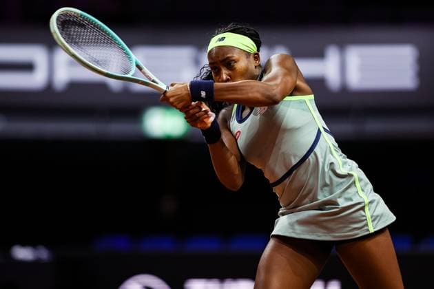 Coco Gauff USA Sachia Vickery USA vs Coco Gauff USA GER Porsche Tennis Grand Prix GP Stuttgart 2024, Porsche Arena, 17 04 2024 GER Porsche Tennis Grand Prix GP Stuttgart 2024 Porsche Arena, 17 04 2024 Stuttgart Copyright: xEibner-Pressefoto RogerxBuerkex EP