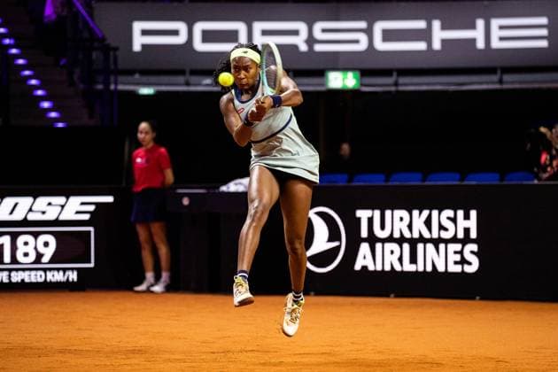 Coco Gauff USA Sachia Vickery USA vs Coco Gauff USA GER Porsche Tennis Grand Prix GP Stuttgart 2024, Porsche Arena, 17 04 2024 GER Porsche Tennis Grand Prix GP Stuttgart 2024 Porsche Arena, 17 04 2024 Stuttgart Copyright: xEibner-Pressefoto RogerxBuerkex EP
