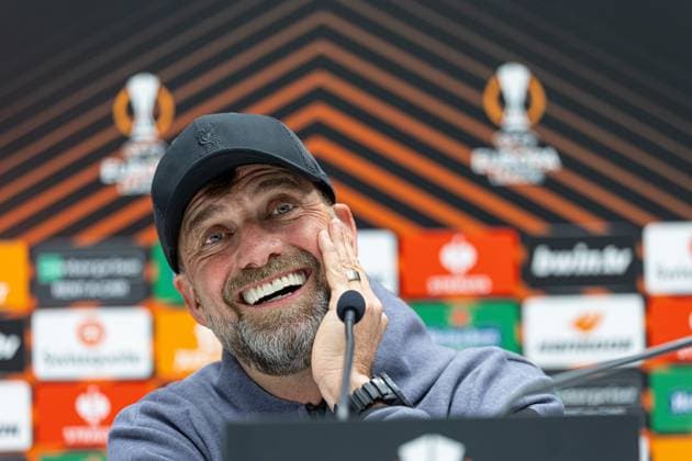 Football - UEFA Europa League - Quarter-Final 2nd Leg - BC Atalanta v Liverpool FC - MD-1 BERGAMO, ITALY - Wednesday, April 17, 2024: Liverpool s manager Jürgen Klopp during a press conference, PK, Pressekonferenz at the Stadio Atleti Azzurri d Italia ahead of the UEFA Europa League Quarter-Final 2nd Leg match between BC Atalanta and Liverpool FC. (Photo by David Rawcliffe Propaganda) BERGAMO Stadio Atleti Azzurri d Italia LOMBARDY ITALY  Copyright: xDavidxRawcliffex P2024-04-17-Atalanta_Liverpool_MD-1-47