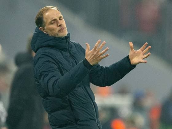 Thomas Tuchel FC Bayern Muenchen, Head Coach , is disappointed, dissatisfied, negative emotions, GER, FC Bayern Muenchen FCB vs FC Arsenal ARS , Football, UEFA Champions League, quarter-final second leg, 2023 2024 season, 17 04 2024, DFB DFL regulations prohibit any use of photographs as image sequences and or quasi video , GER, FC Bayern Muenchen FCB vs FC Arsenal ARS , Fußball, UEFA Champions League, Viertelfinal Rueckspiel, Saison 2023 2024, 17 04 2024 Muenchen Copyright: xEibner-Pressefoto SaschaxWaltherx EP_EER