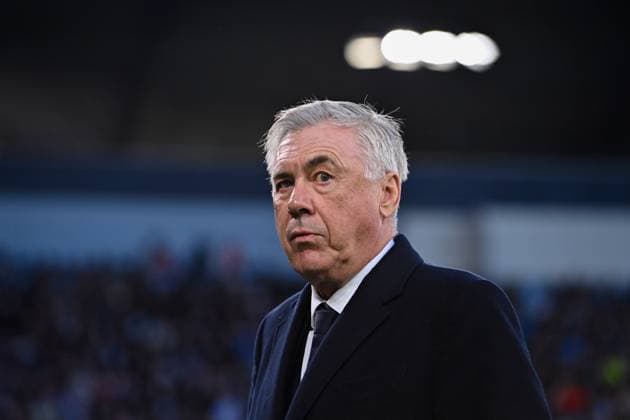 Manager of Real Madrid Carlo Ancelotti before the UEFA Champions League semi final return leg football match between Manchester City and Real Madrid at the Etihad Stadium in Manchester England (Will Palmer SPP) Copyright: xWillxPalmer SPPx spp-en-WiPa-WP6_8867